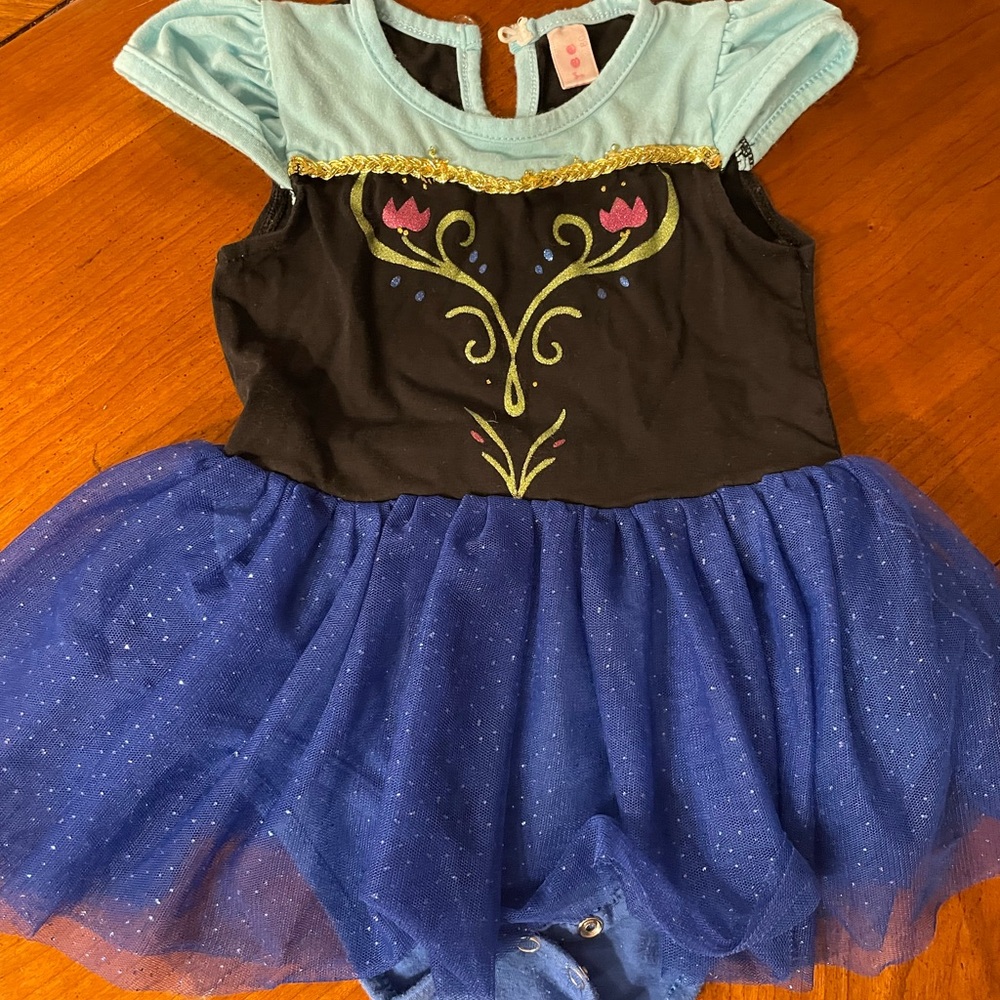 Unofficial Disney Princess Frozen Anna Tulle Bodysuit Dress Girl Toddler 2T